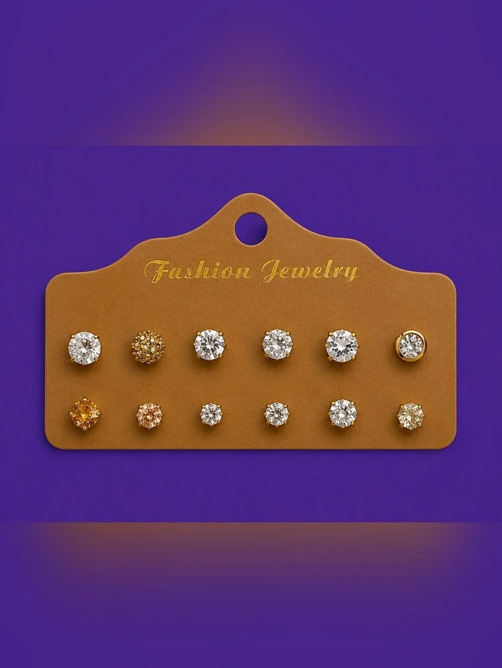 3/$30 Vintage Twelve Single Crystal Post Stud Earrings
